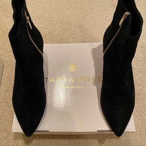Taryn Rose Weatherproof Black Suede Booties